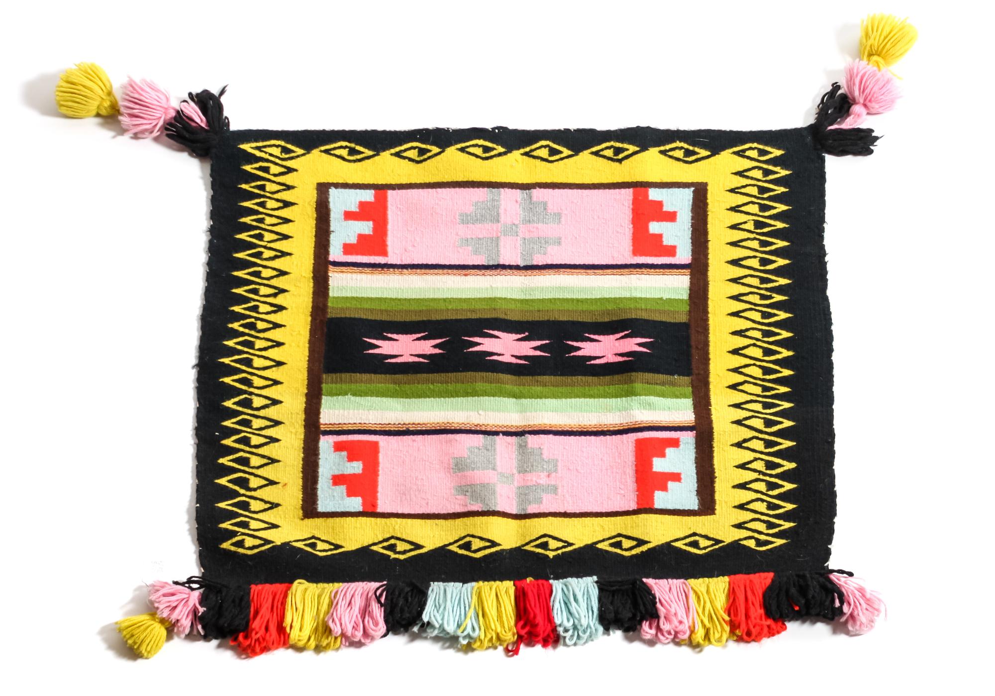 Navajo Sunday Saddle Blanket 33 x 28 inches — Circa 1950