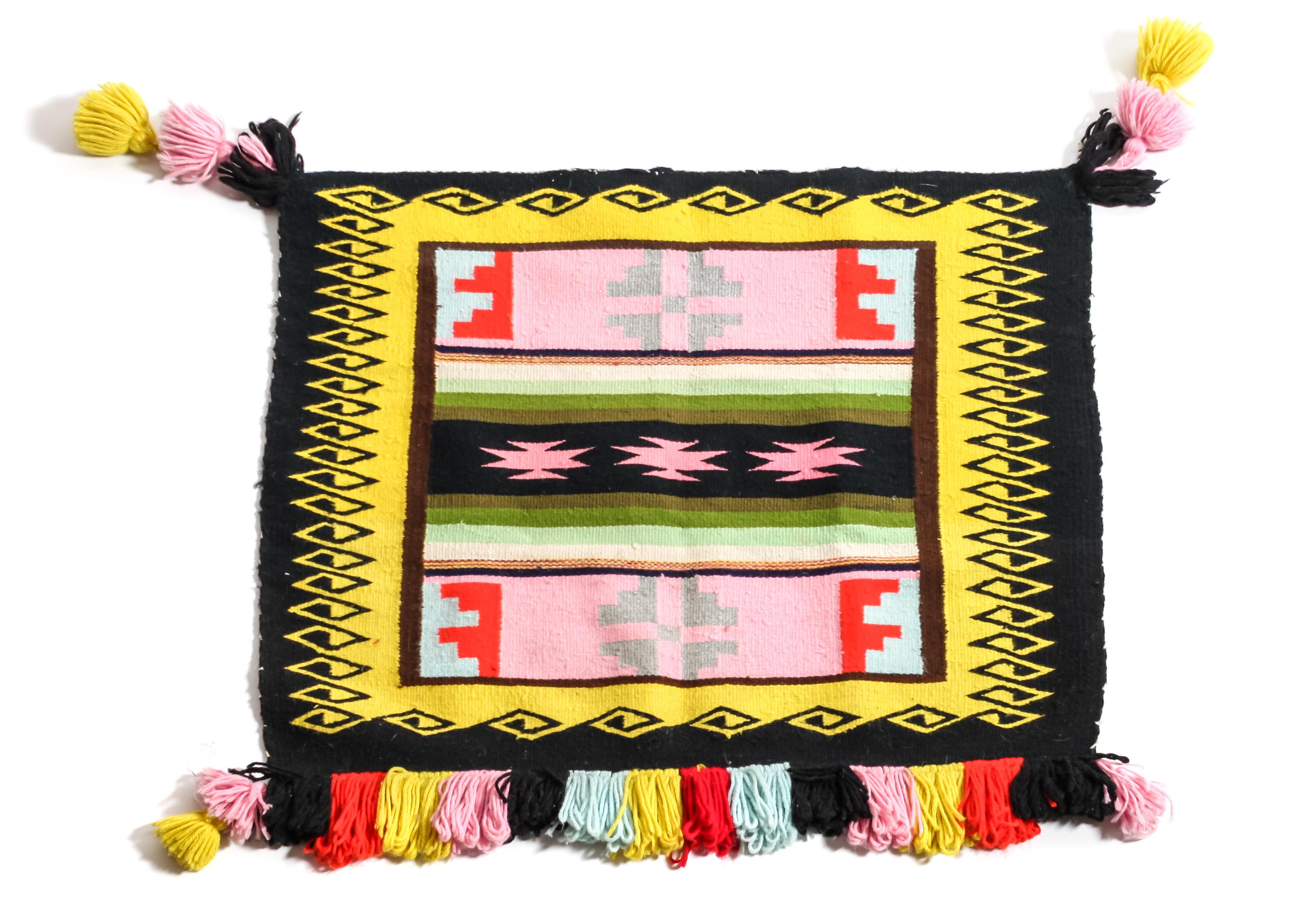Navajo Sunday Saddle Blanket 33 x 28 inches — Circa 1950
