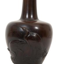 Two Japanese Bronze Vases