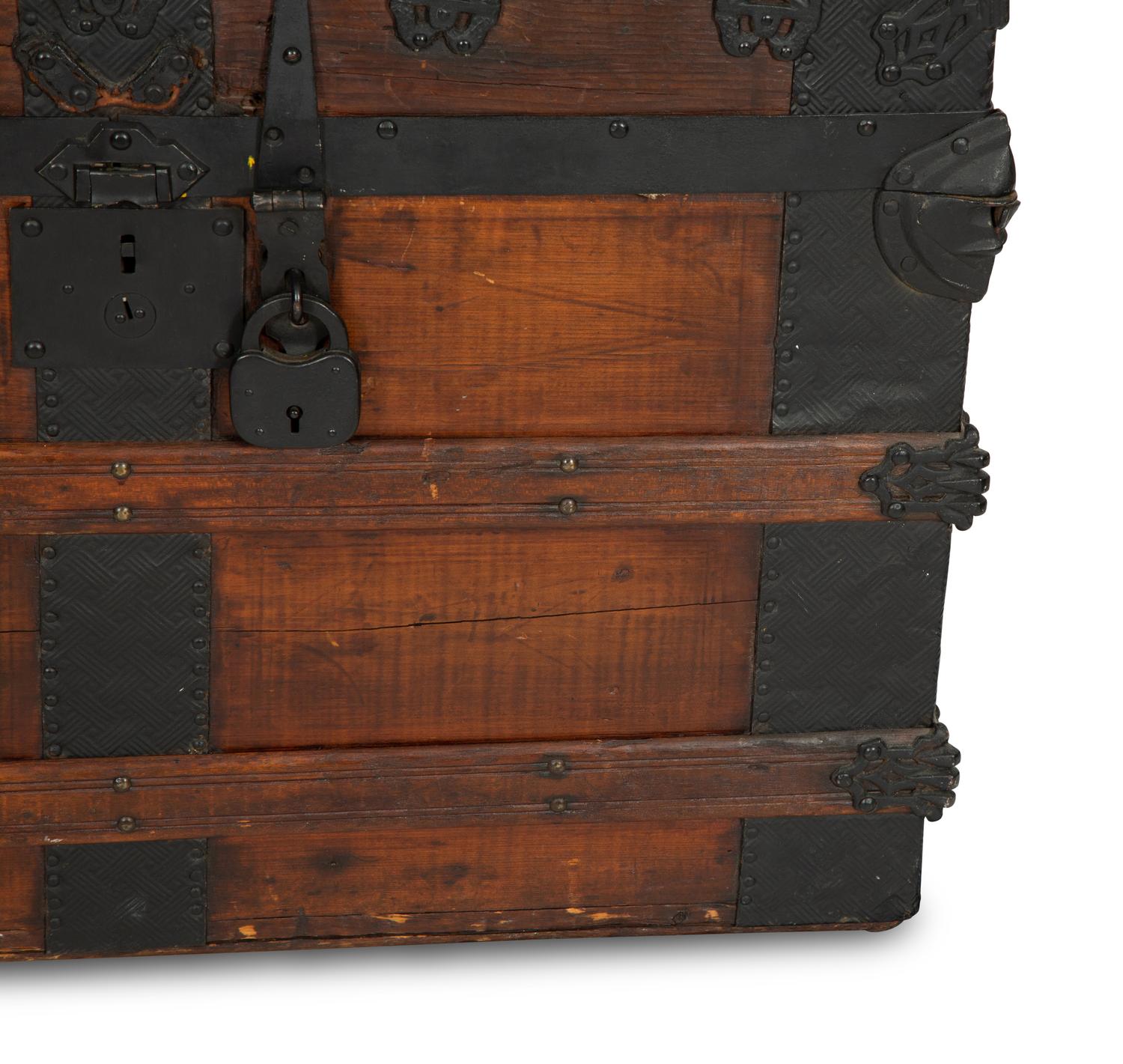 A Continental Metal-Mounted Pine Trunk