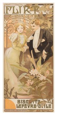 Alphonse Mucha, (Czech, 1860-1939), Flirt, Biscuits Lefevre-Utile, 1900