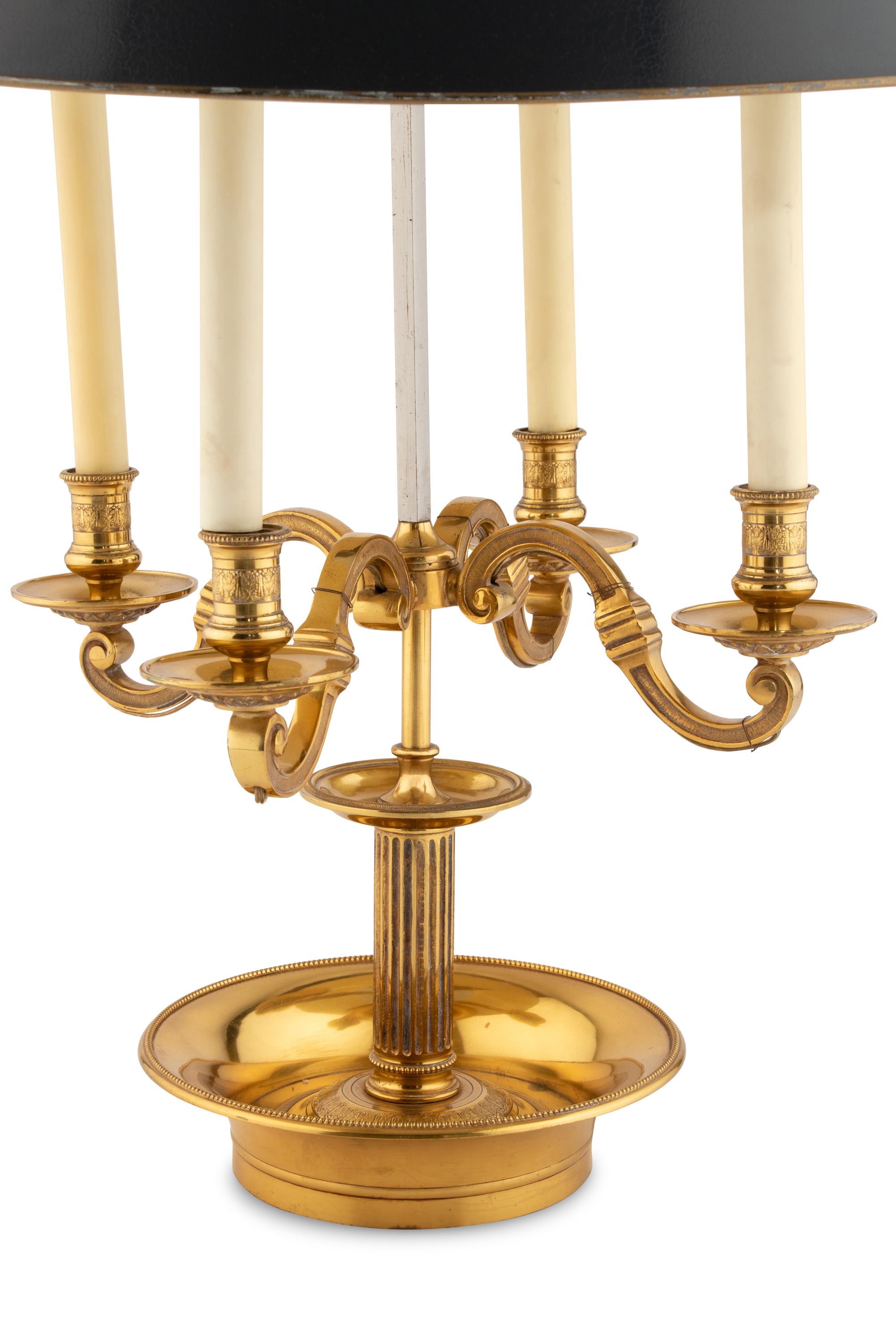 A French Gilt Bronze Bouillotte Lamp