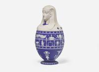 A Wedgwood Blue Dip Jasperware Canopic Jar, UK, Early 19th c.