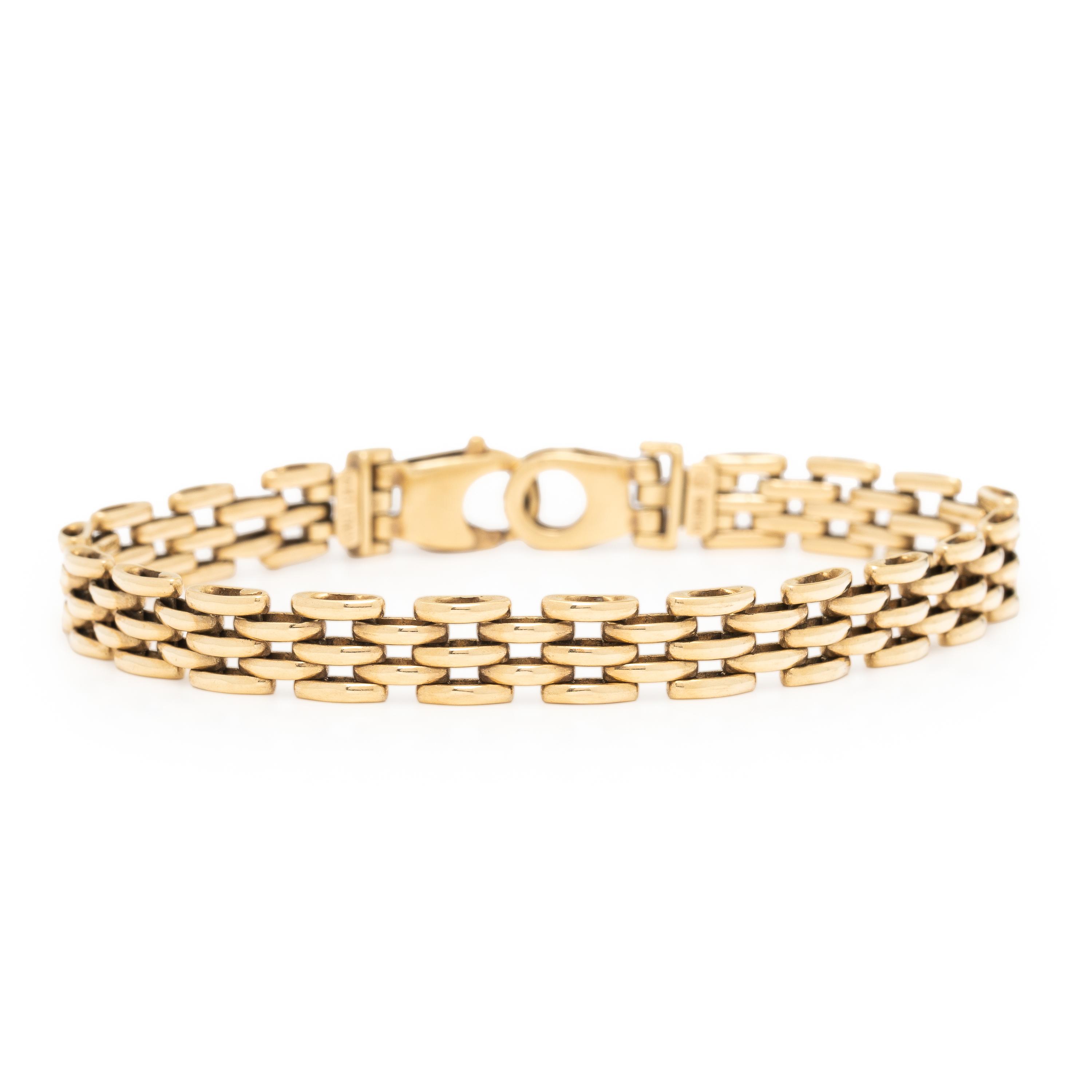 Yellow Gold Brick Link Bracelet
