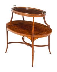 An Edwardian Mahogany and Marquetry Étagère
