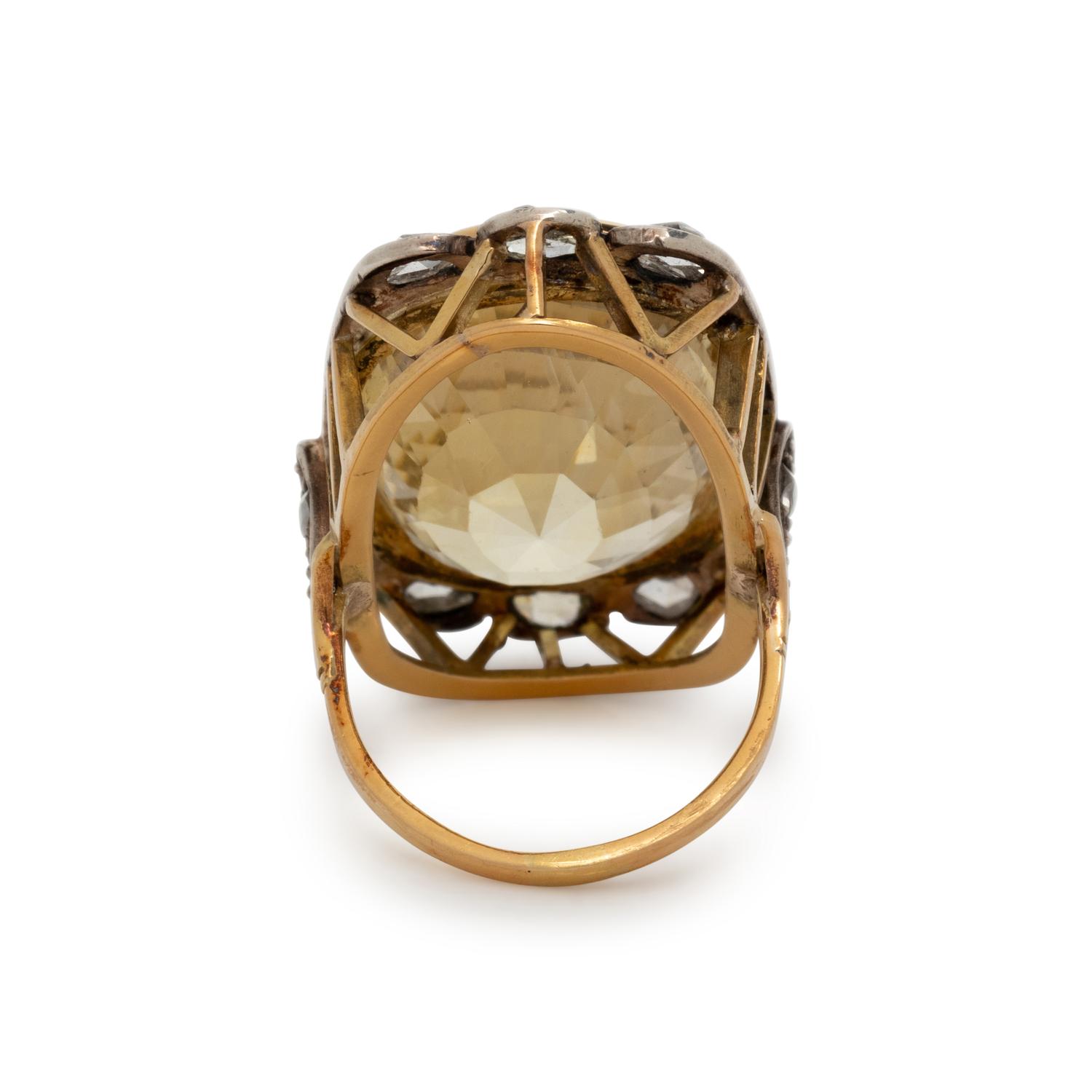 YELLOW SAPPHIRE AND DIAMOND RING