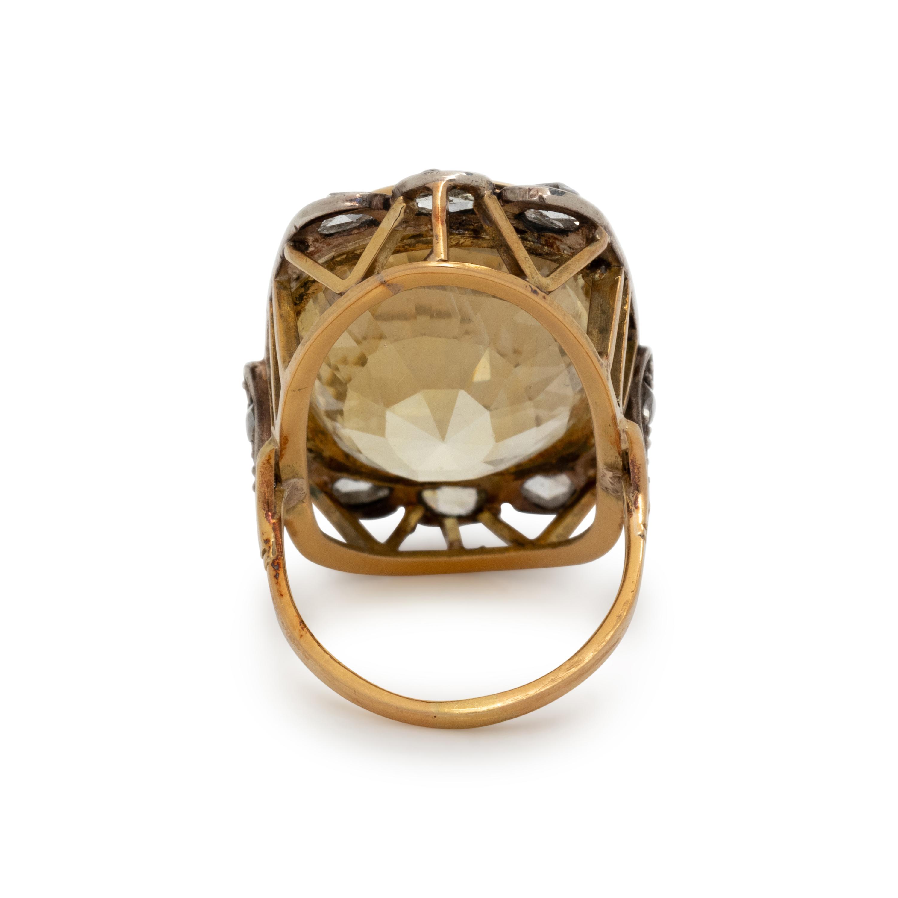 YELLOW SAPPHIRE AND DIAMOND RING