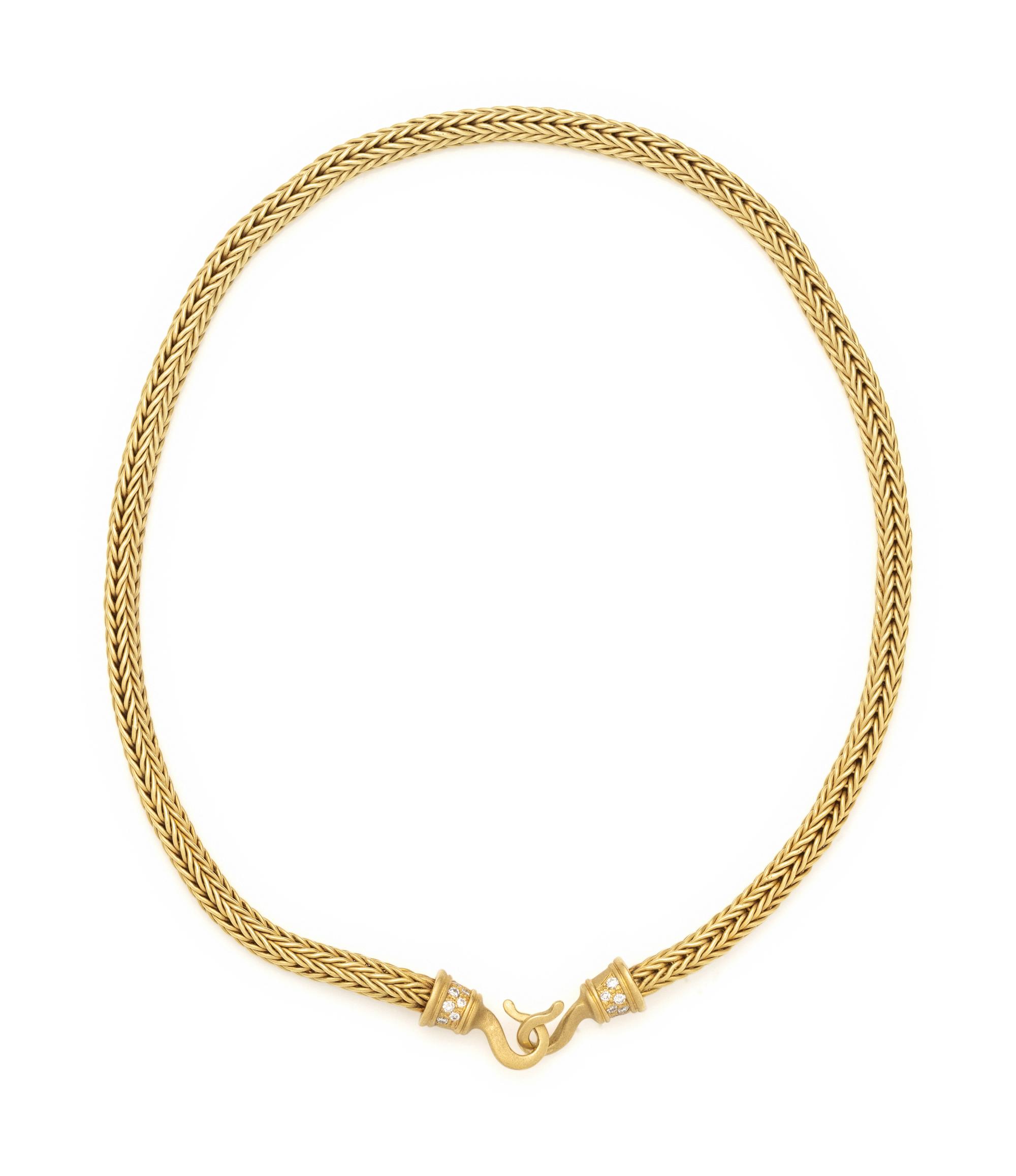 SEIDEN GANG, YELLOW GOLD, DIAMOND AND RUBY NECKLACE/BROOCH