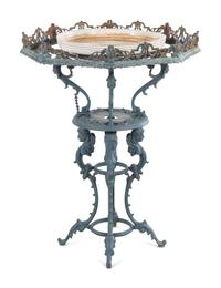A Group of Painted Iron Garden Furniture