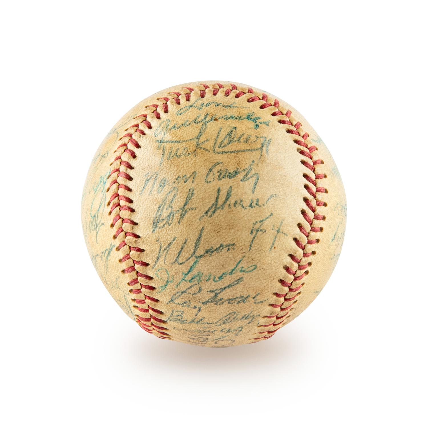 A 1958 Chicago White Sox Team Signed Autograph Baseball Including Nellie Fox (Beckett Authentication Services) - 29 Signatures