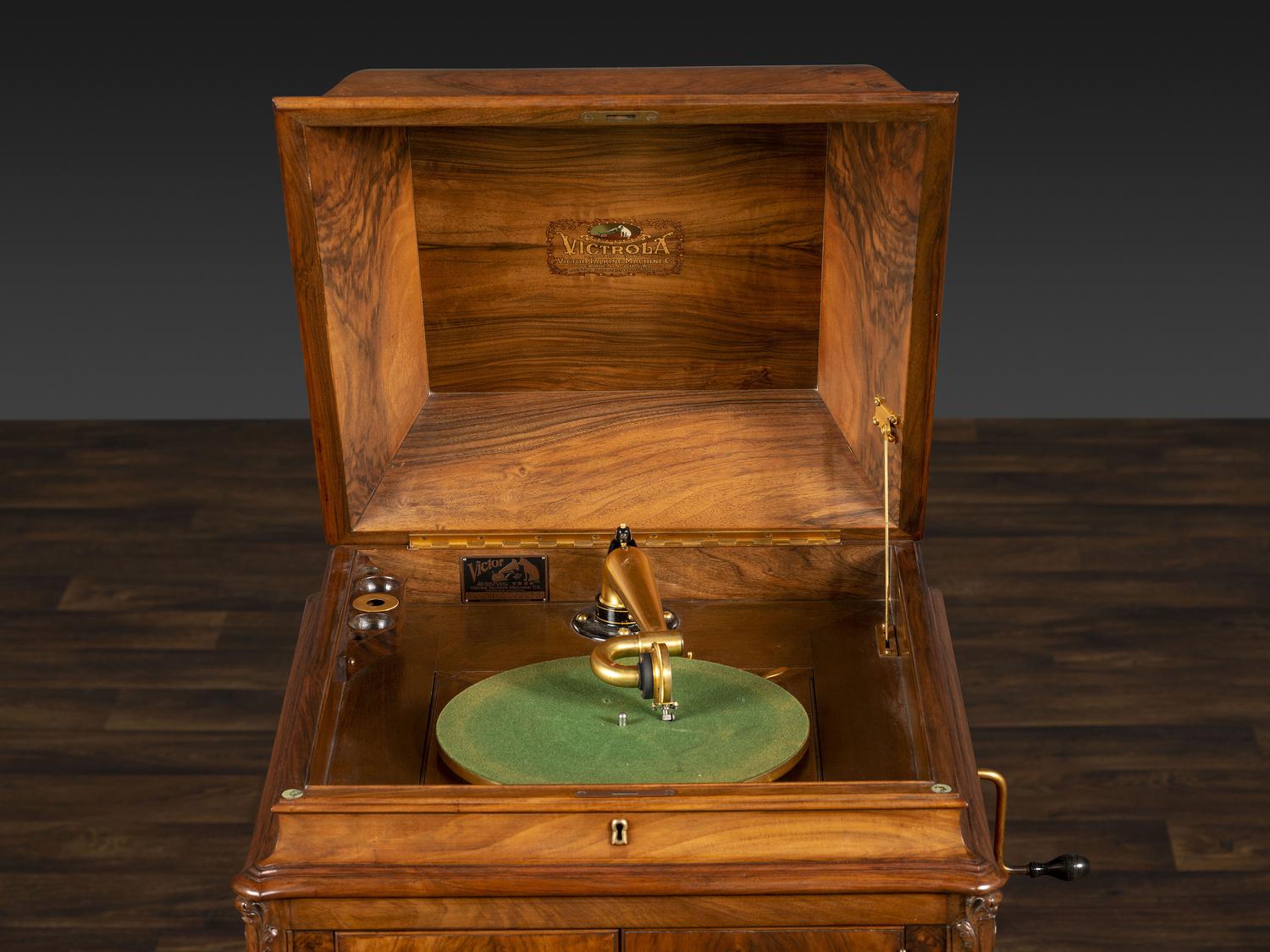 A Victrola XVI Circassian Walnut Phonograph
