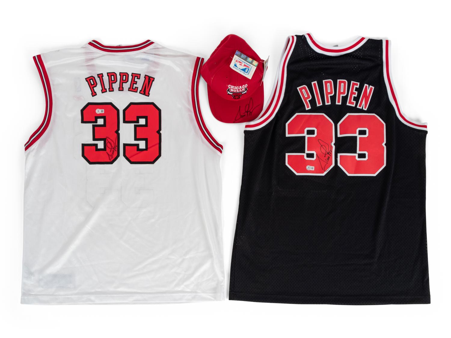 A Group of Three Scottie Pippen Signed Autograph Items (Beckett AuthenticationServices BAS Certified)