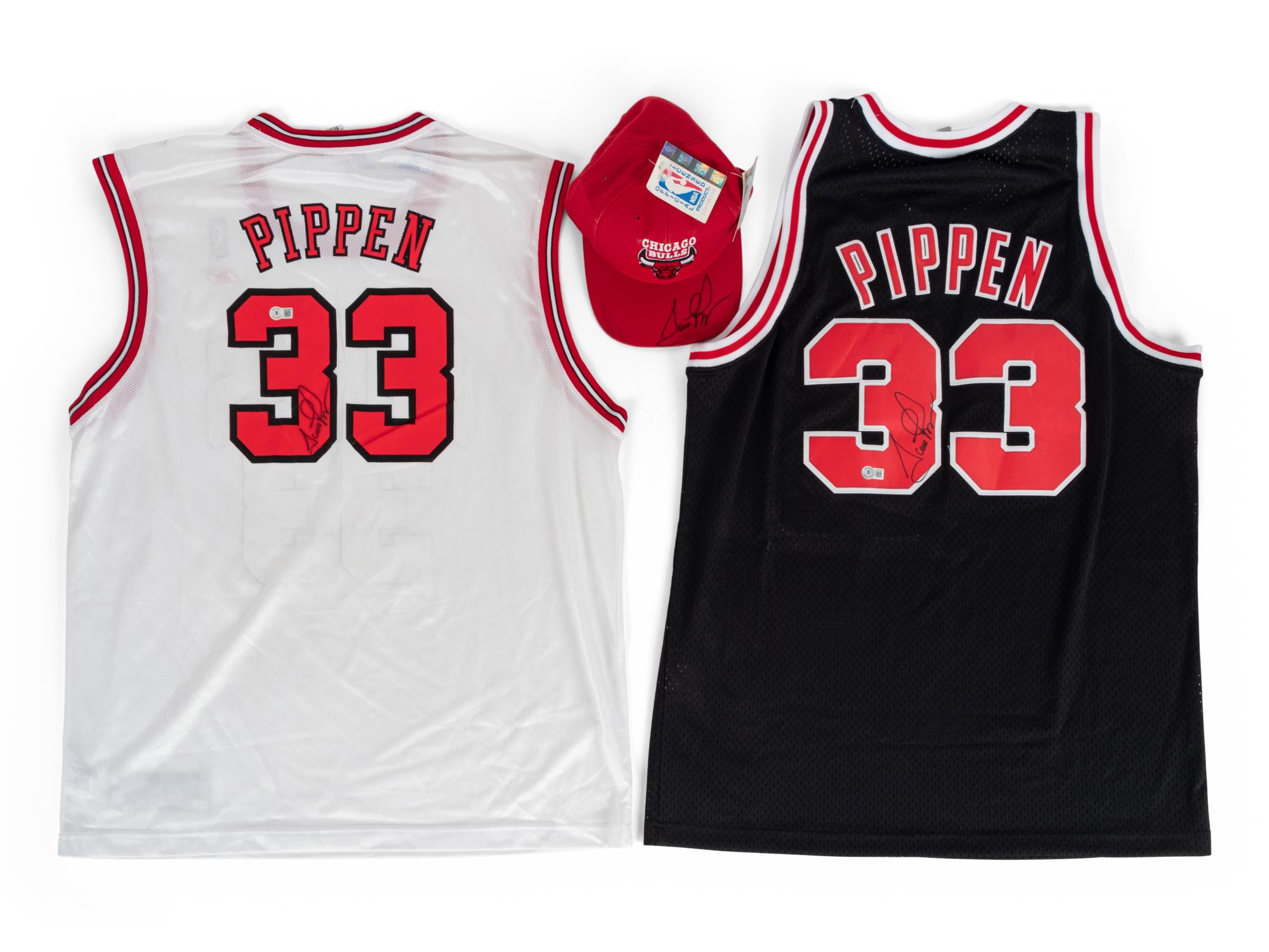 A Group of Three Scottie Pippen Signed Autograph Items (Beckett AuthenticationServices BAS Certified)