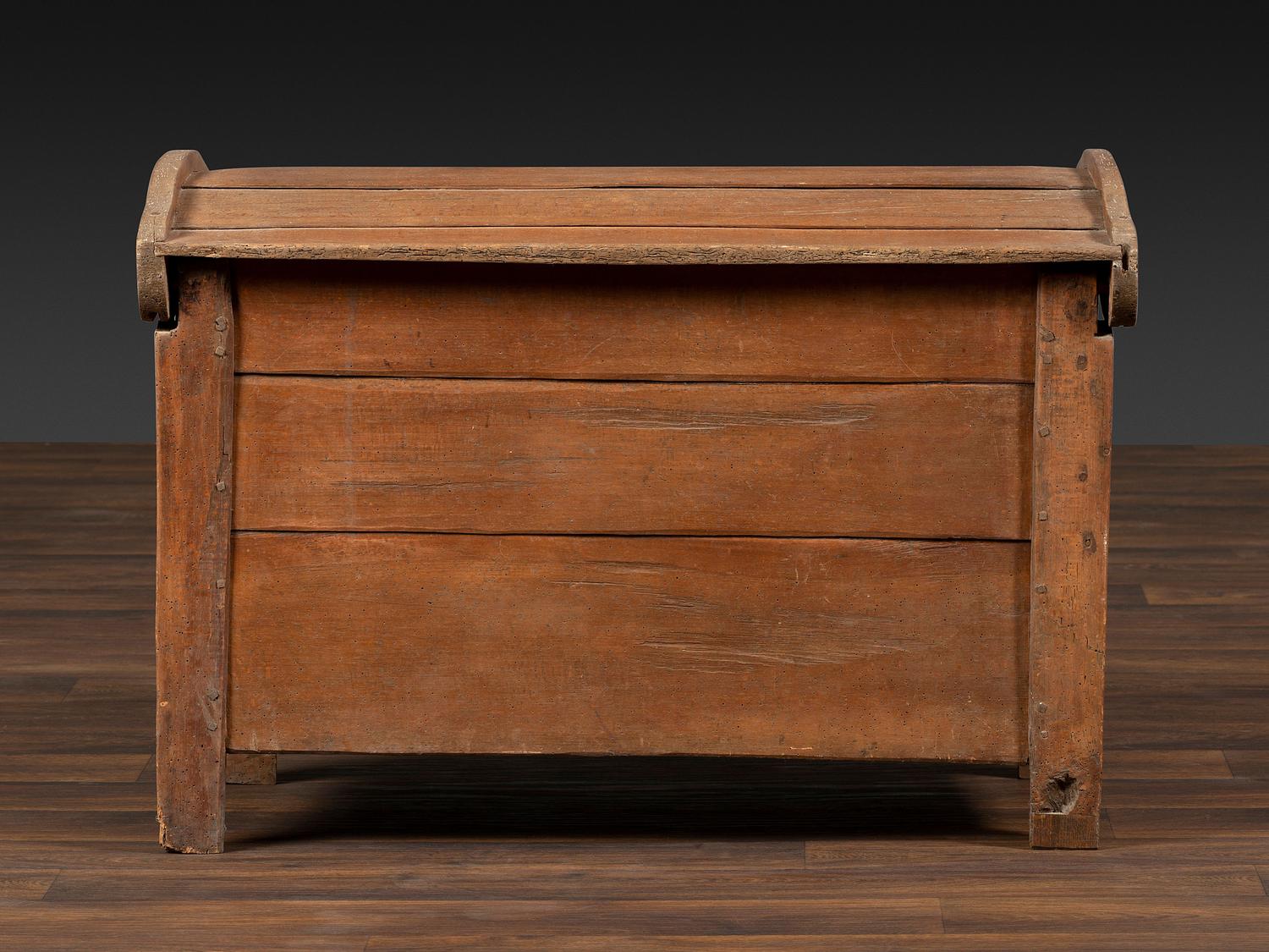A Continental Chip and Bird Carved Dome-Top Blanket Chest