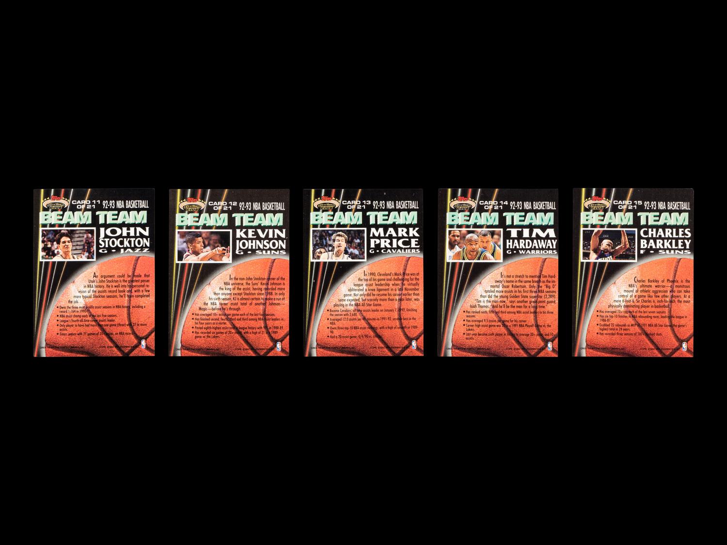 A Complete Set of 21 1992-93 Topps Beam Team Basketball Cards (Shaquille O'Neal Rookie),