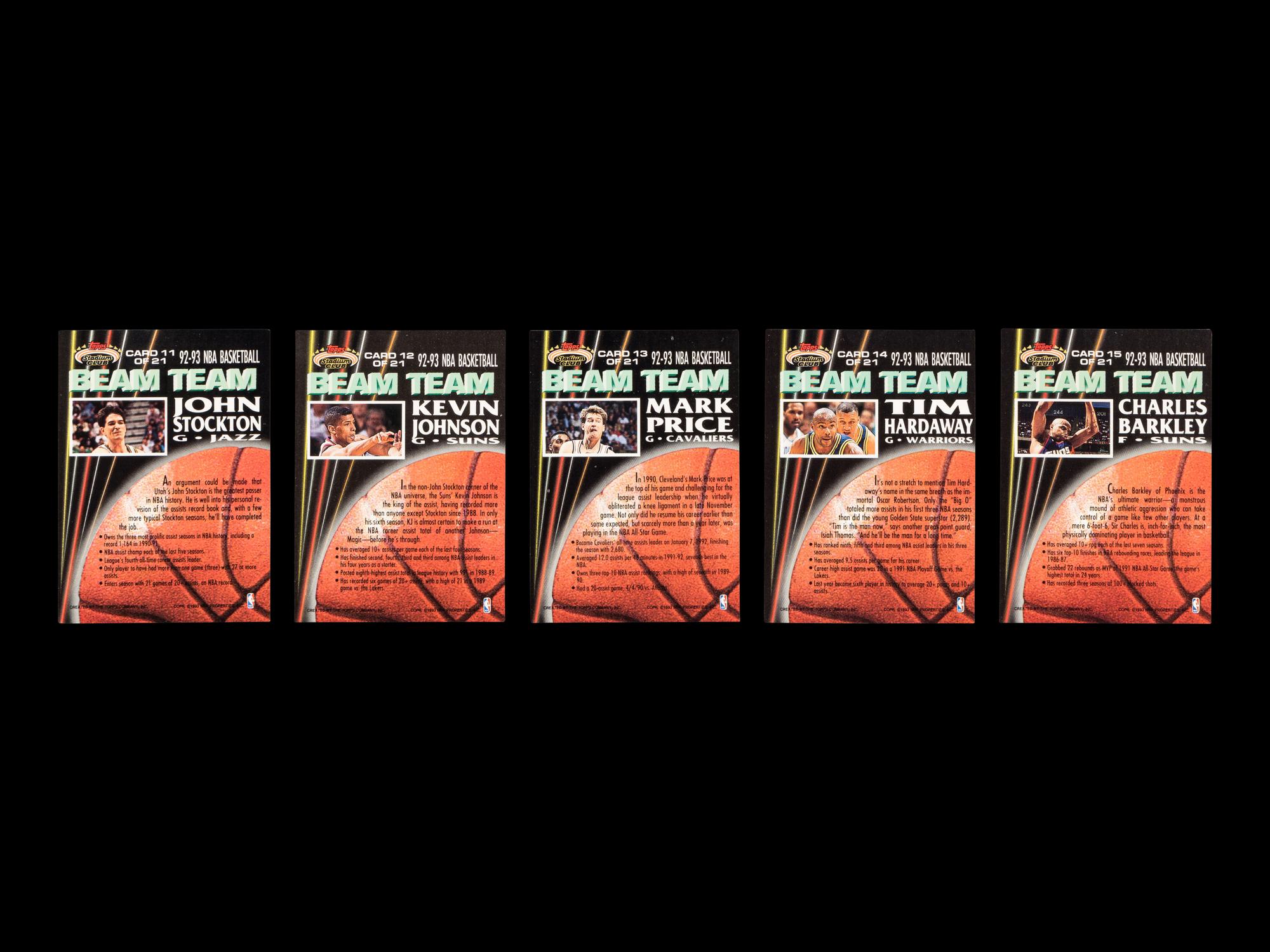 A Complete Set of 21 1992-93 Topps Beam Team Basketball Cards (Shaquille O'Neal Rookie),