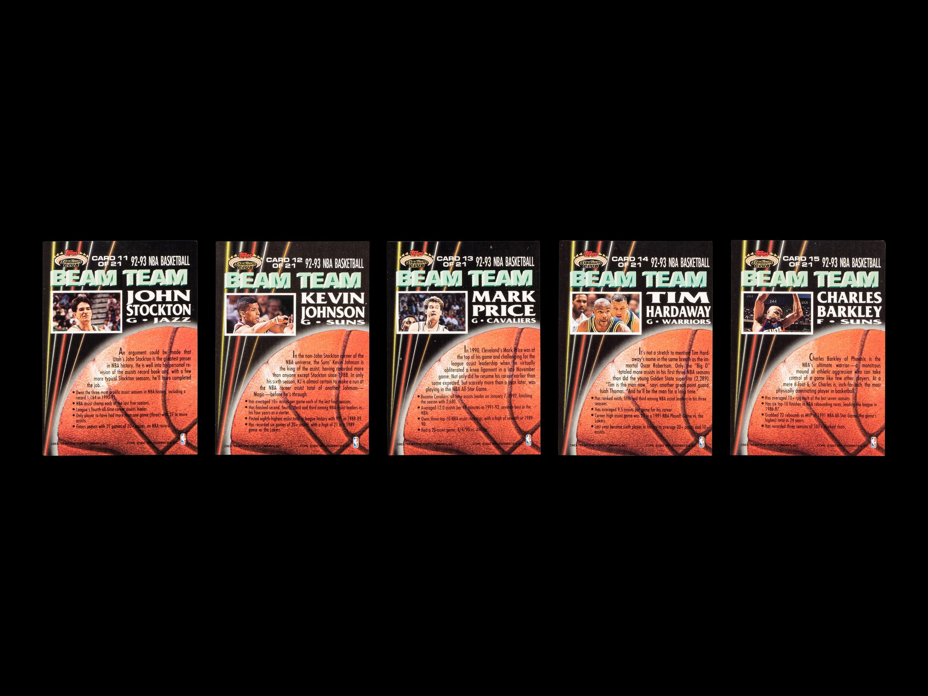 A Complete Set of 21 1992-93 Topps Beam Team Basketball Cards (Shaquille O'Neal Rookie),