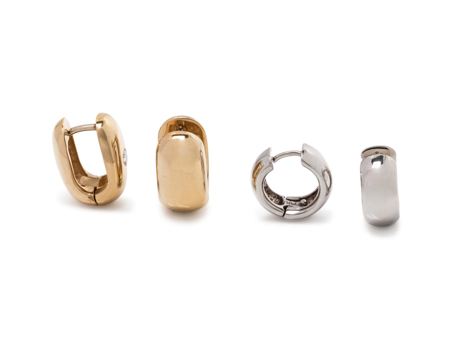 COLLECTION OF GOLD HUGGIE EARRINGS