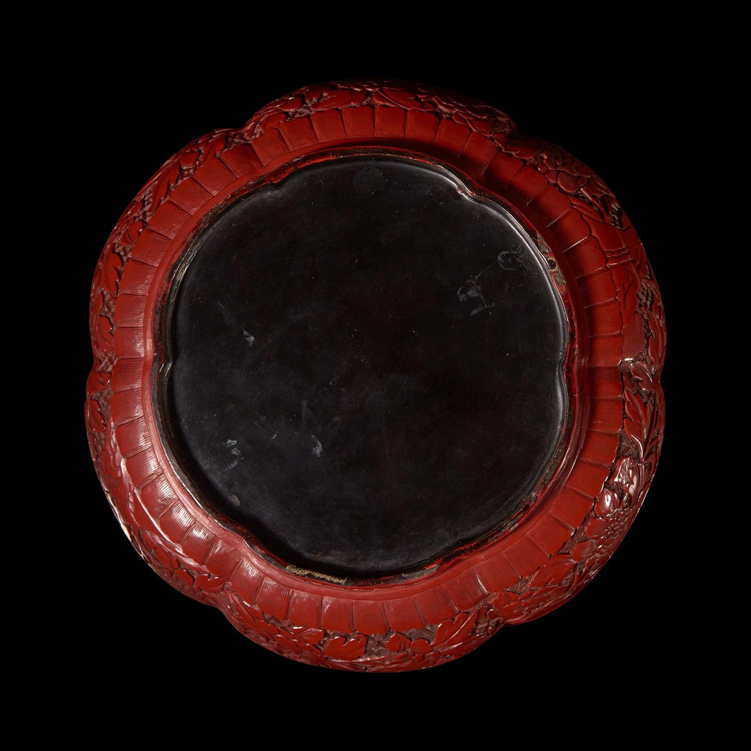 A Chinese Cinnabar Lacquer 'Eight Immortals' Covered Box 剔紅八仙圖漆盒