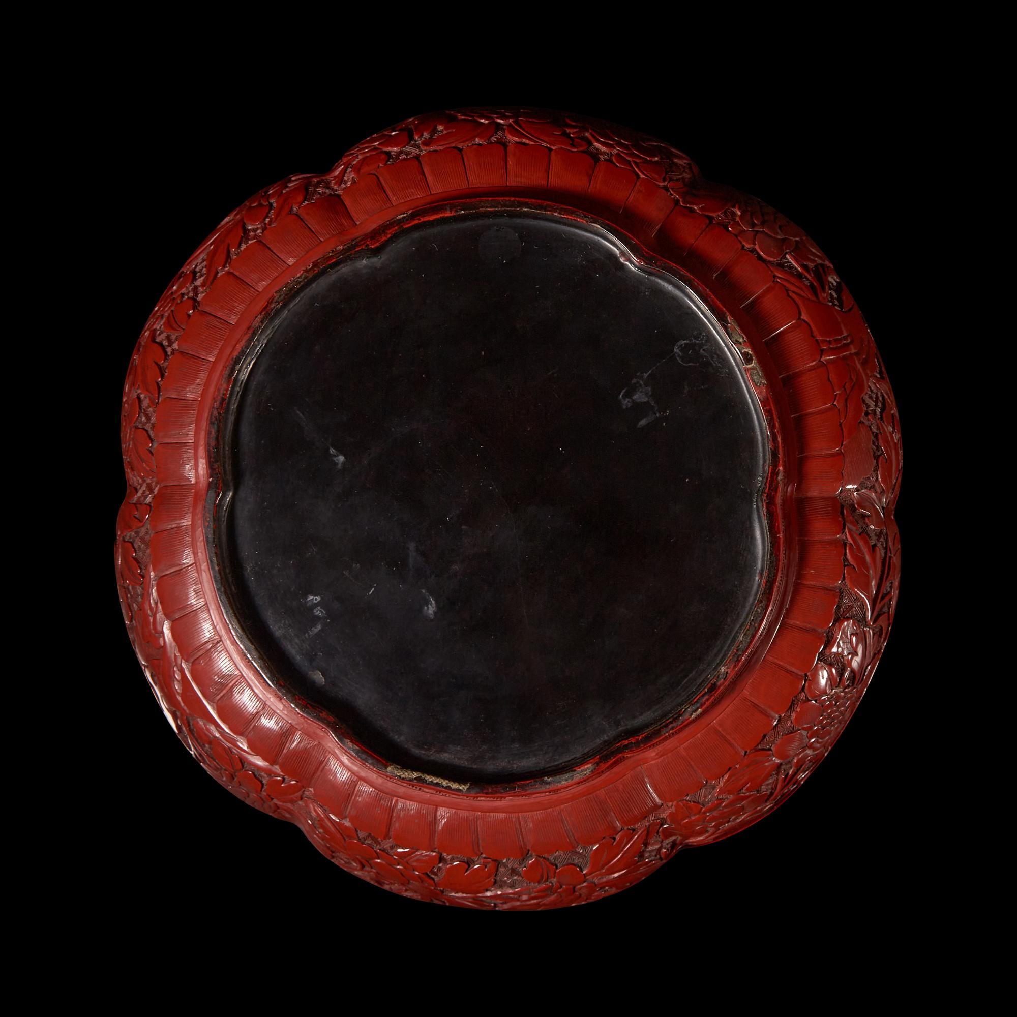A Chinese Cinnabar Lacquer 'Eight Immortals' Covered Box 剔紅八仙圖漆盒