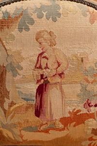 A Pair of Louis XV Style Tapestry-Upholstered and Painted Fauteuils — 19TH CENTURY