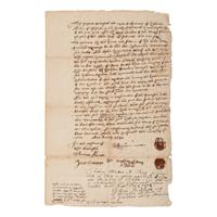 [Plymouth Colony]. Manuscript document, Plymouth, MA, 11 October 1692.