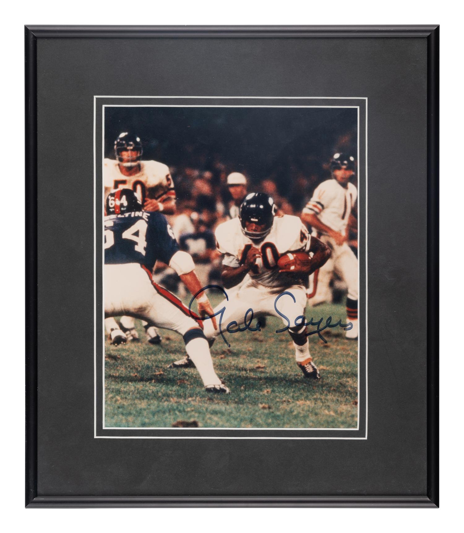 A Group of Walter Payton and Gale Sayers Signed Autograph Photos (Beckett Authentication Services Letters BAS Certified),