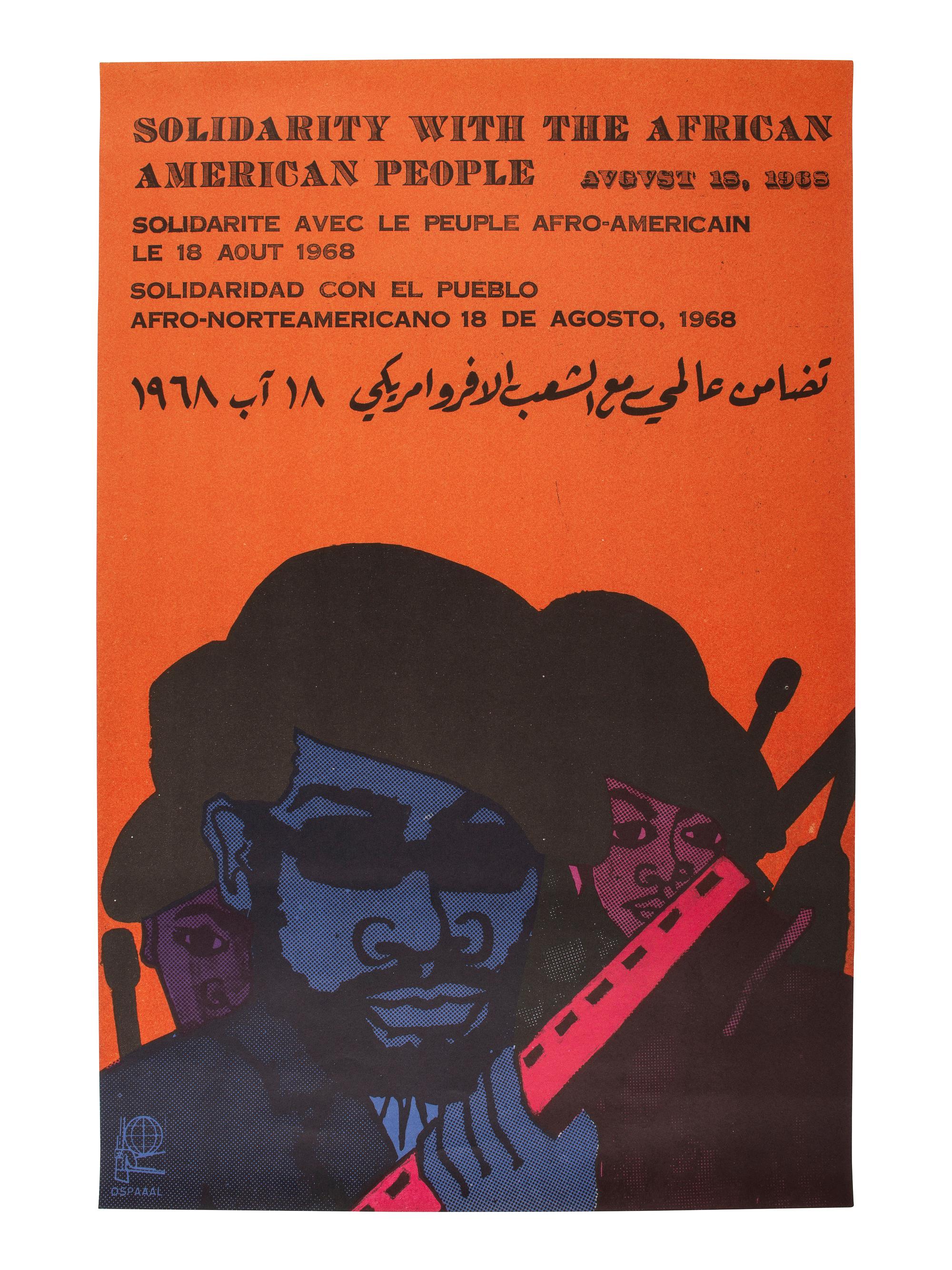 [BLACK PANTHER PARTY]. DOUGLAS, Emory, art. Solidarity with the African American People . 1968.