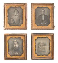 [EARLY PHOTOGRAPHY]. 28 daguerreotypes housed in pairs within side-by-side cases.