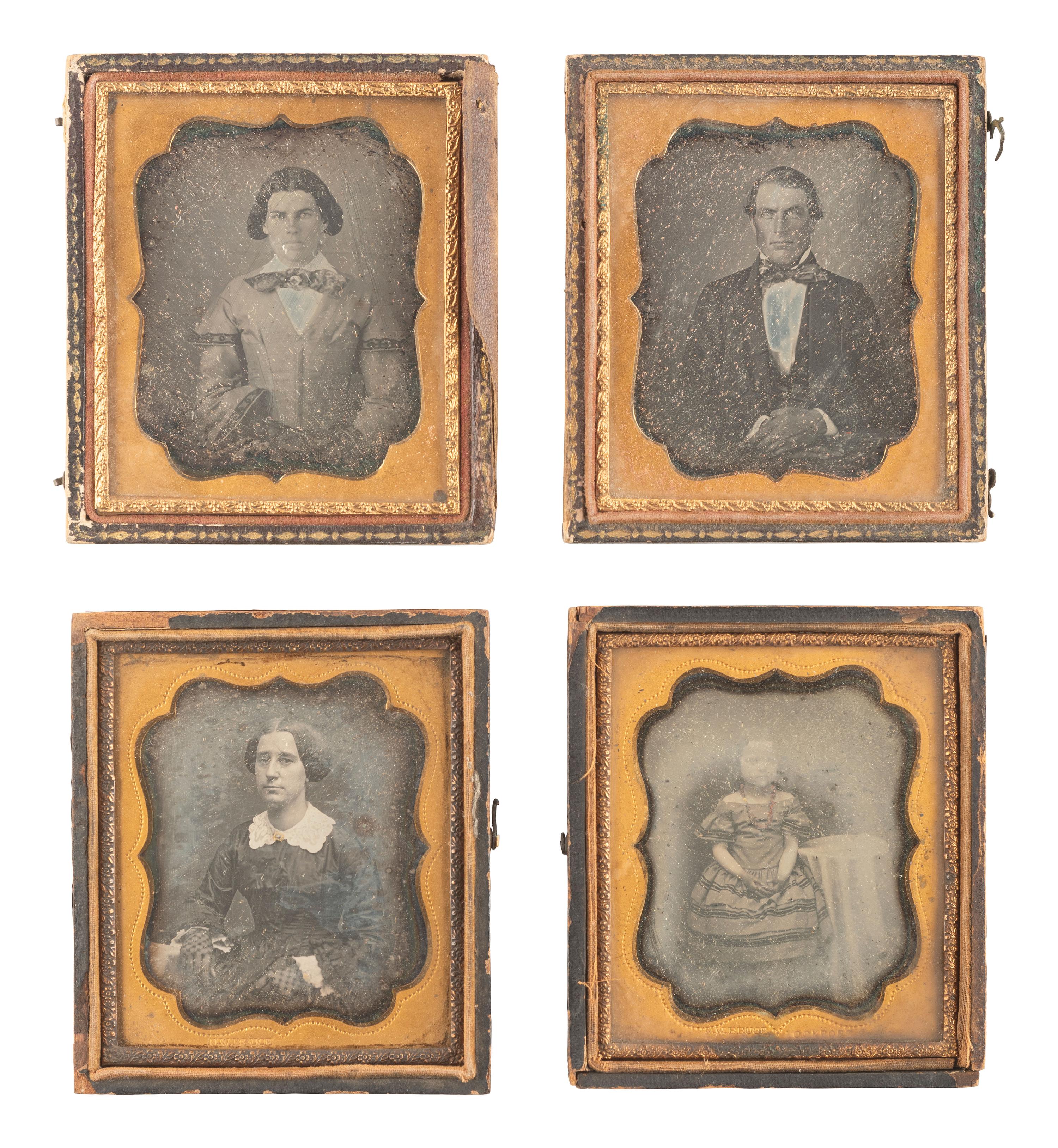 [EARLY PHOTOGRAPHY]. 28 daguerreotypes housed in pairs within side-by-side cases.