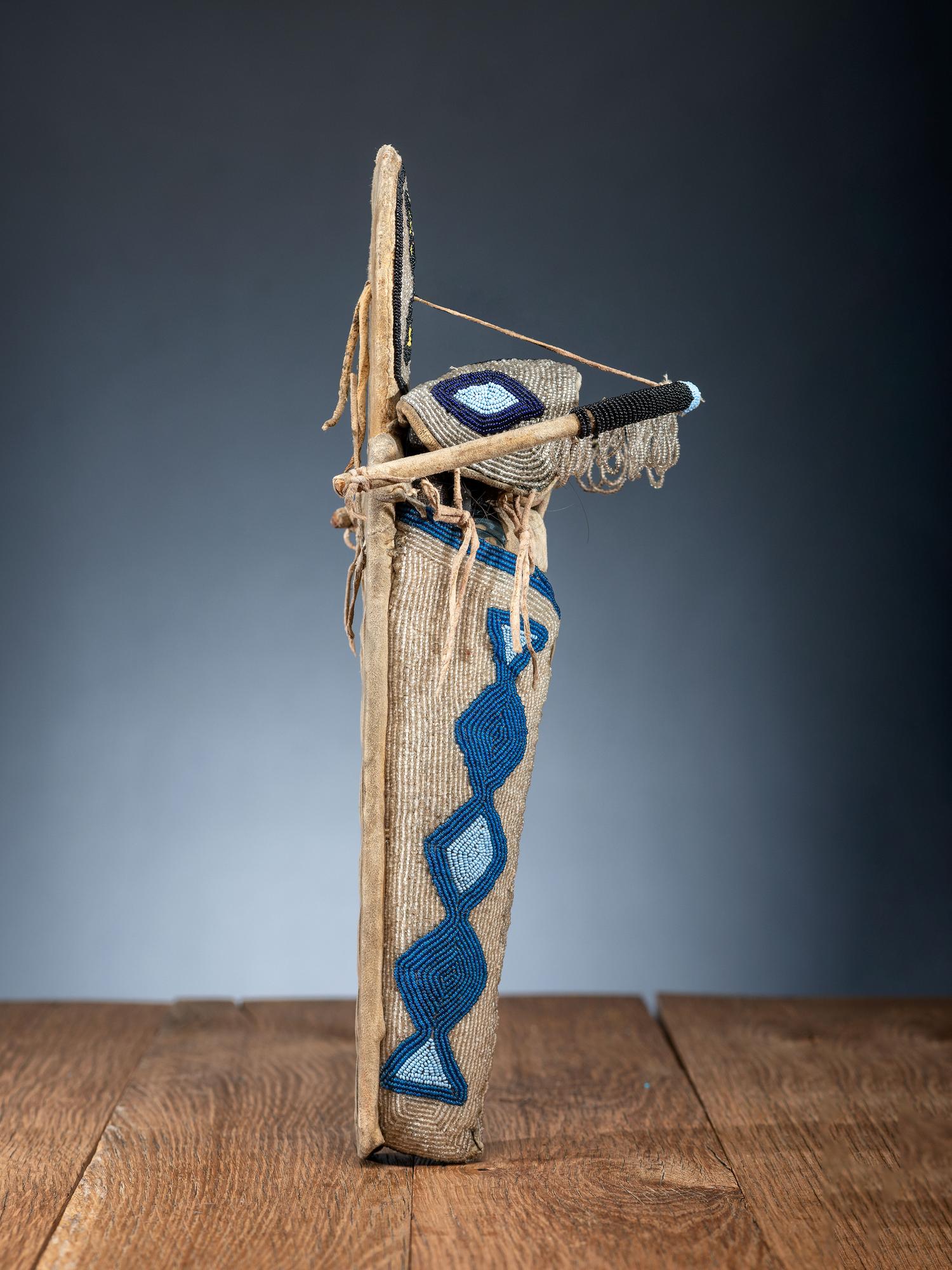 Umatilla Beaded Toy Cradle, with Doll
