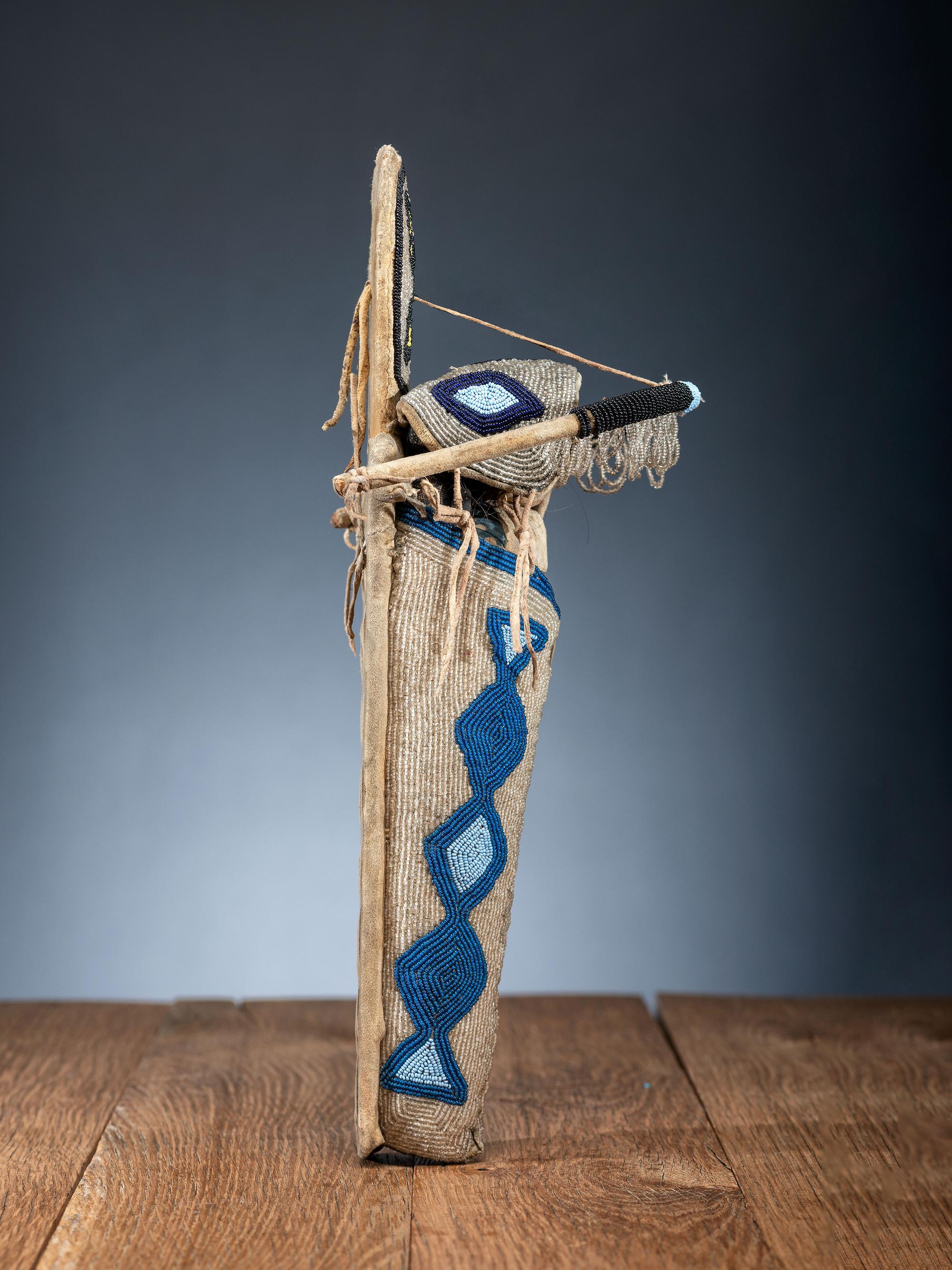Umatilla Beaded Toy Cradle, with Doll