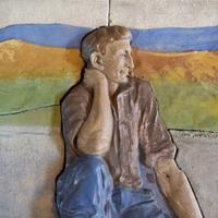 A Terra Cotta Mosaic of Abraham Lincoln by Kristian Schneider 102" W x 2.5" D x 31" H — United States, Circa 1920