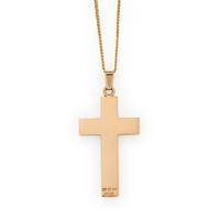 YELLOW GOLD CROSS PENDANT NECKLACE