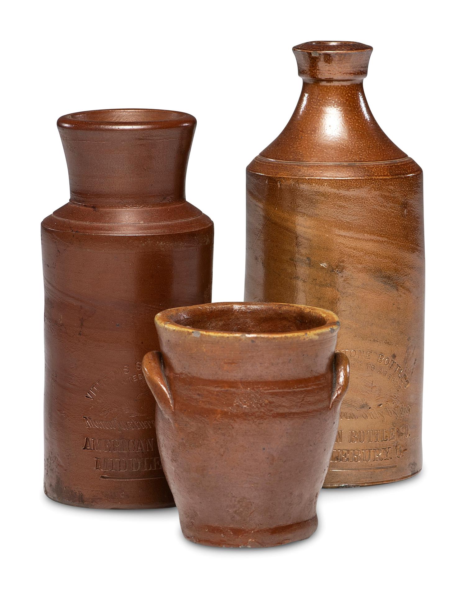 Two American Bottle Company 'Vitreous Stone' Bottles