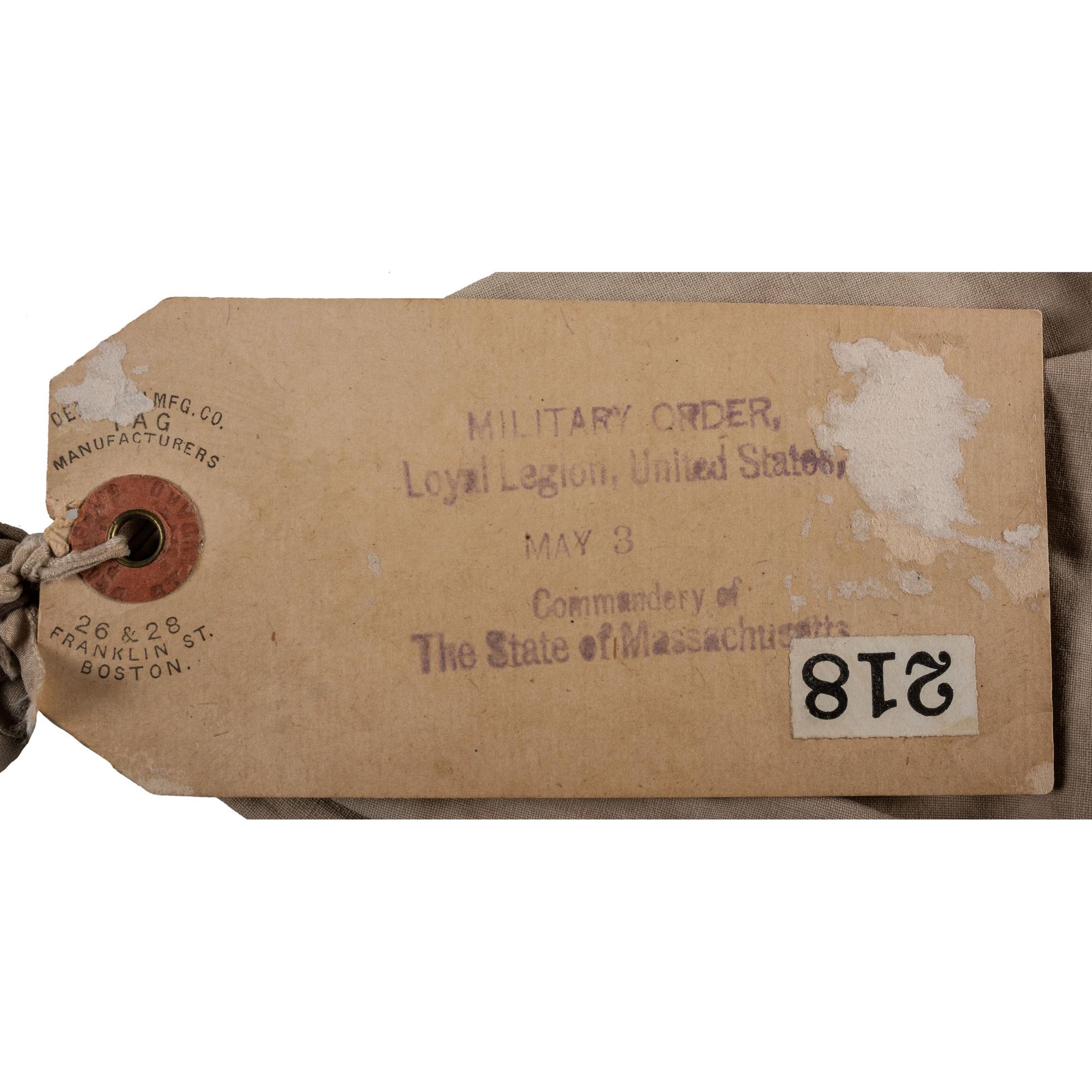 Union Prisoner of War ration bag and ration sent to President Abraham Lincoln and ultimately presented to the Military Order of the Loyal Legion of the United States.