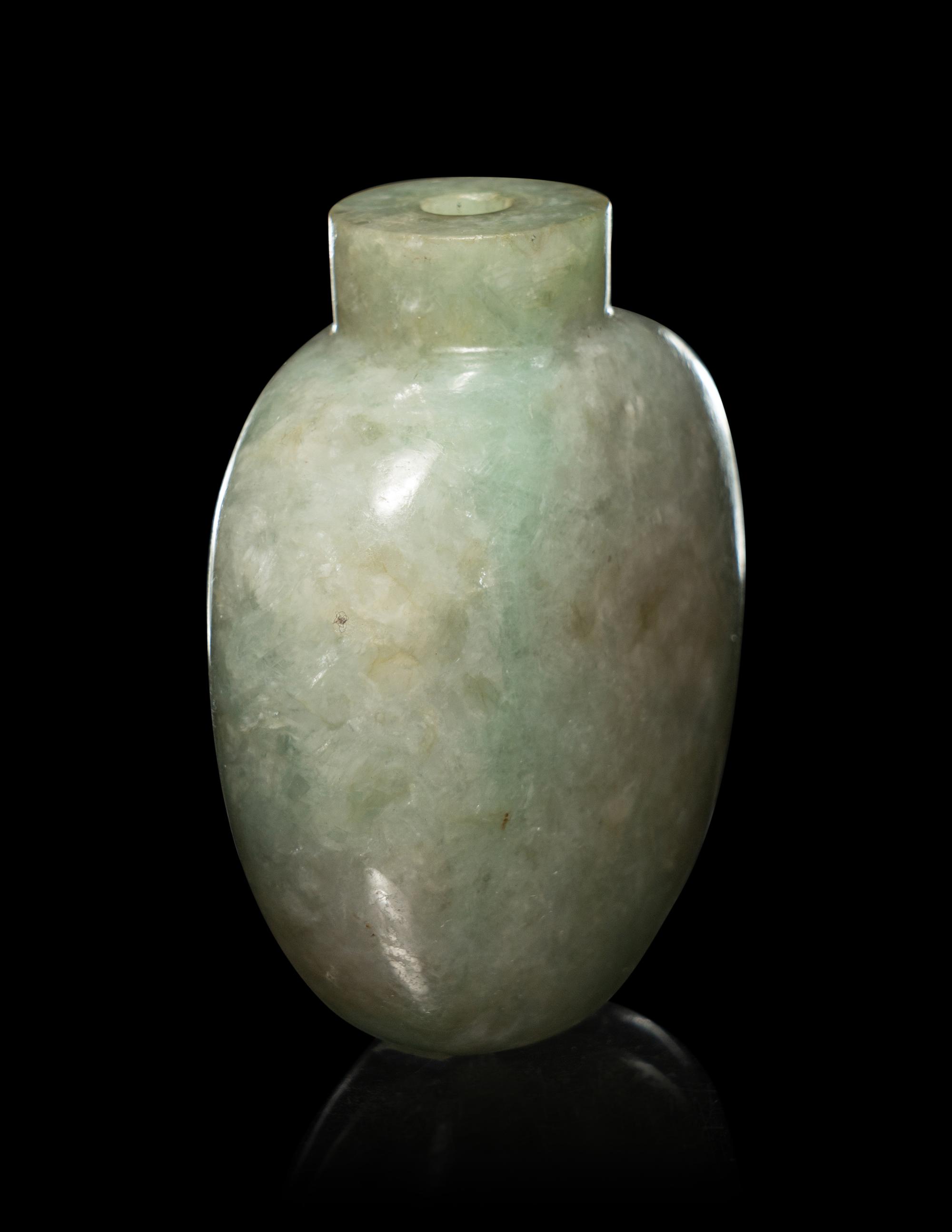 Two Green Jadeite Snuff Bottles