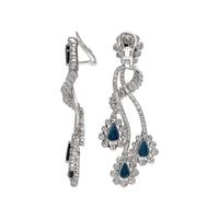 SAPPHIRE AND DIAMOND EARCLIPS