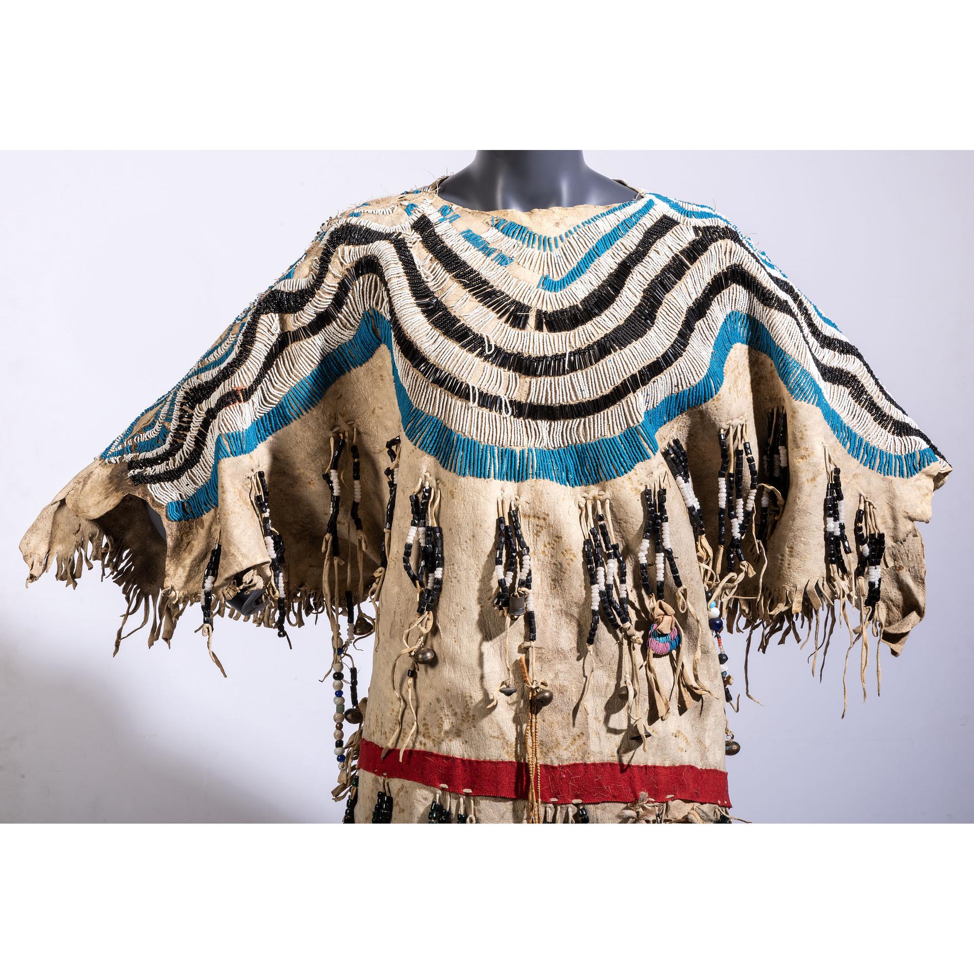 Blackfeet Beaded Hide Dress, Collected by U.S. Special Agent Johnson N. High (1842-1909)