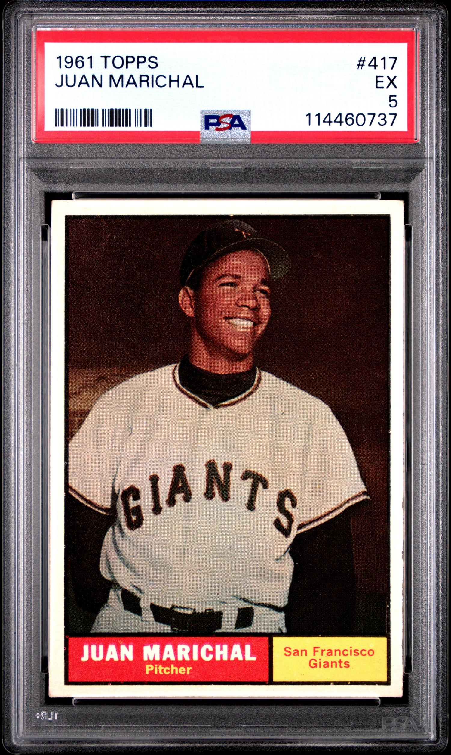 A 1961 Topps Juan Marichal Rookie Baseball Card No. 417 (PSA 5 EX)