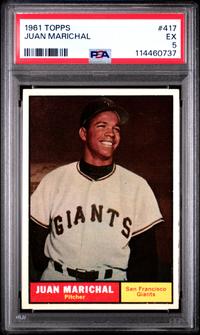 A 1961 Topps Juan Marichal Rookie Baseball Card No. 417 (PSA 5 EX)
