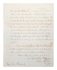[CIVIL WAR]. DIX, John A. (1798-1879). Autograph letter signed ("John A. Dix"), to Major General Halleck. Fort Monroe, 2 August 1862.