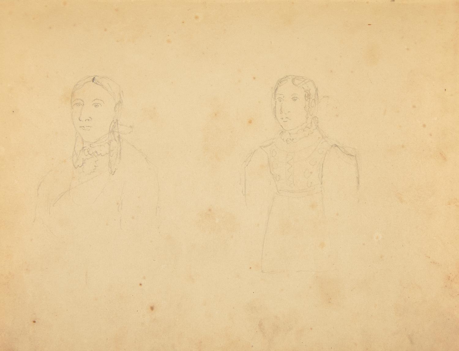 [Native Americana] [Lewis, James Otto] Schweighofer, Julius. Near-Contemporary Sketchbook of Images from James Otto Lewis' "Aboriginal Port Folio"