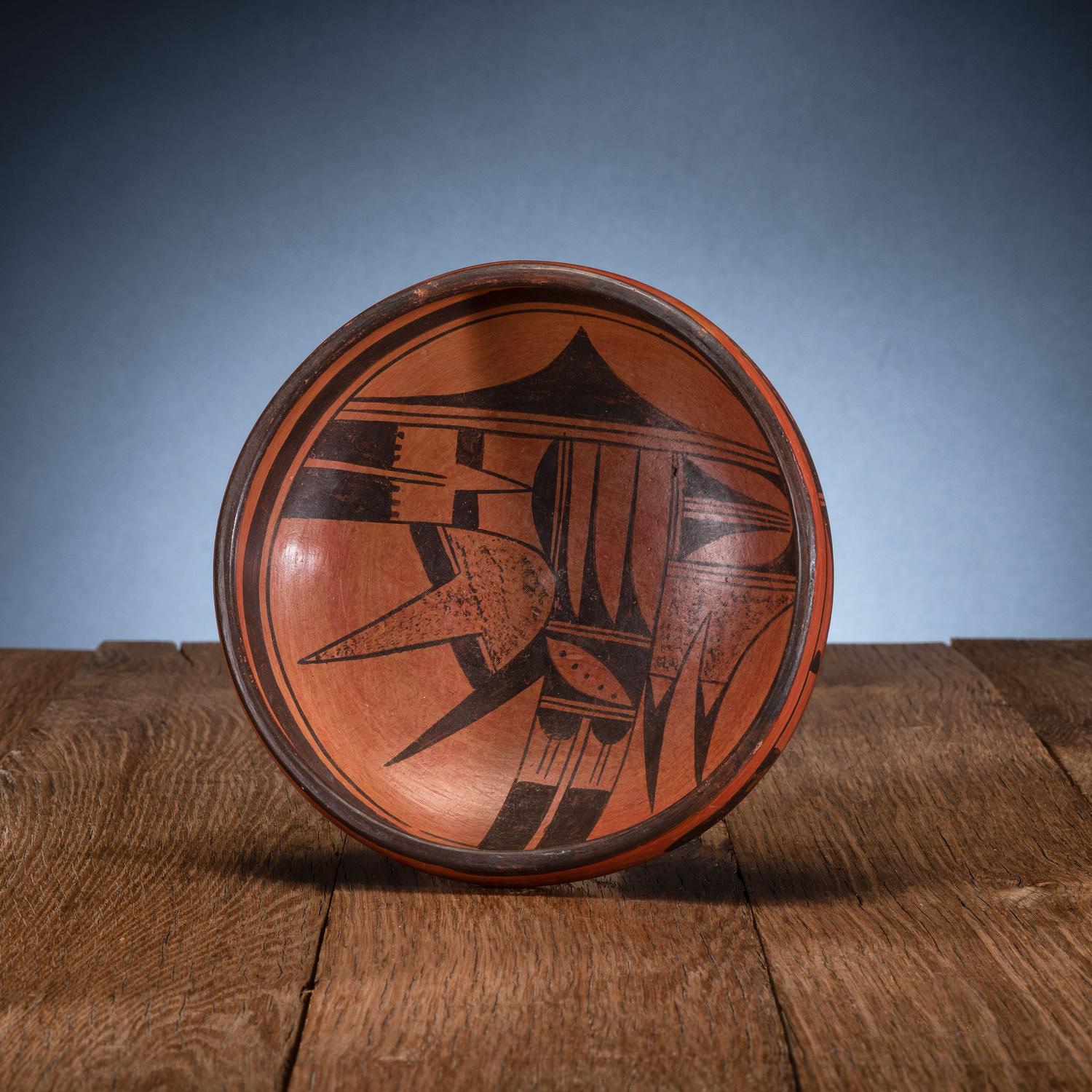Black-on-Red Pottery Bowl