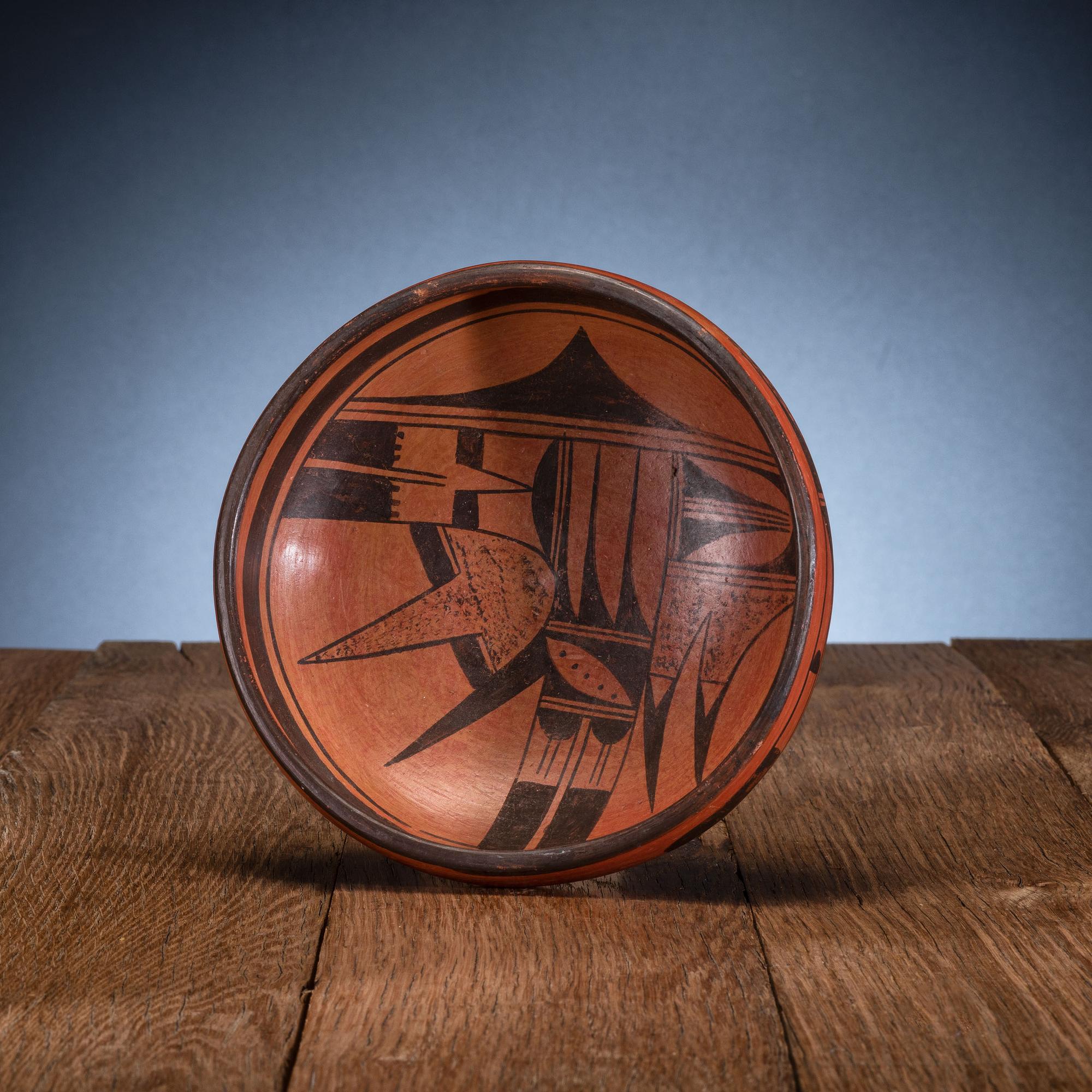 Black-on-Red Pottery Bowl