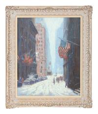 Winter on Wall Street from Trinity Church, 1987