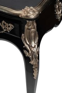 A Louis XV Style Silvered Bronze Mounted Bureau Plat