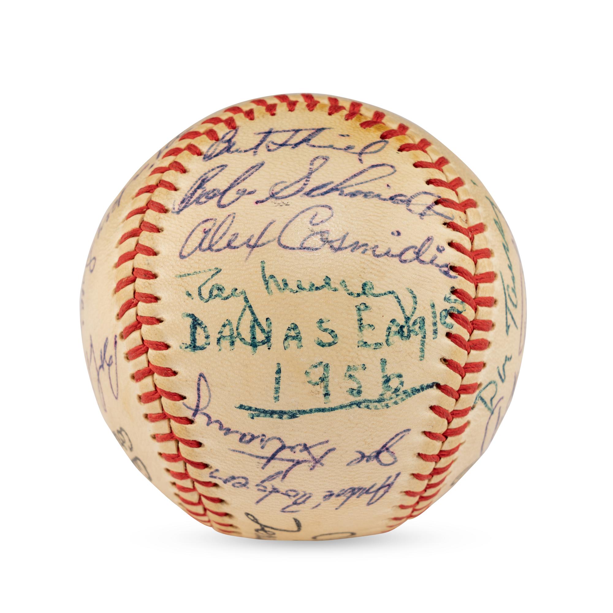 A 1956 Dallas Eagles Team Signed Autograph Baseball