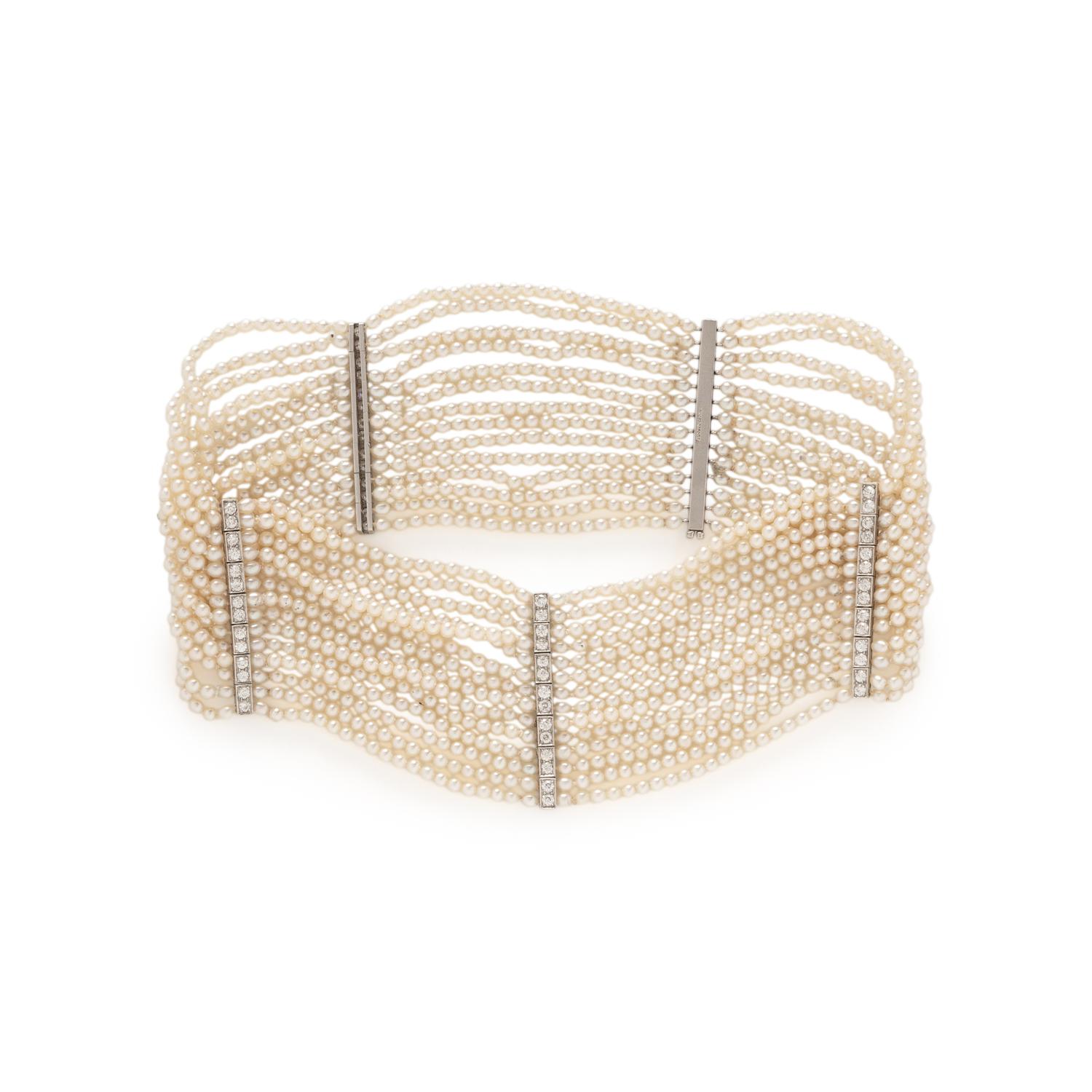 TIFFANY & CO., EDWARDIAN, NATURAL PEARL CHOKER