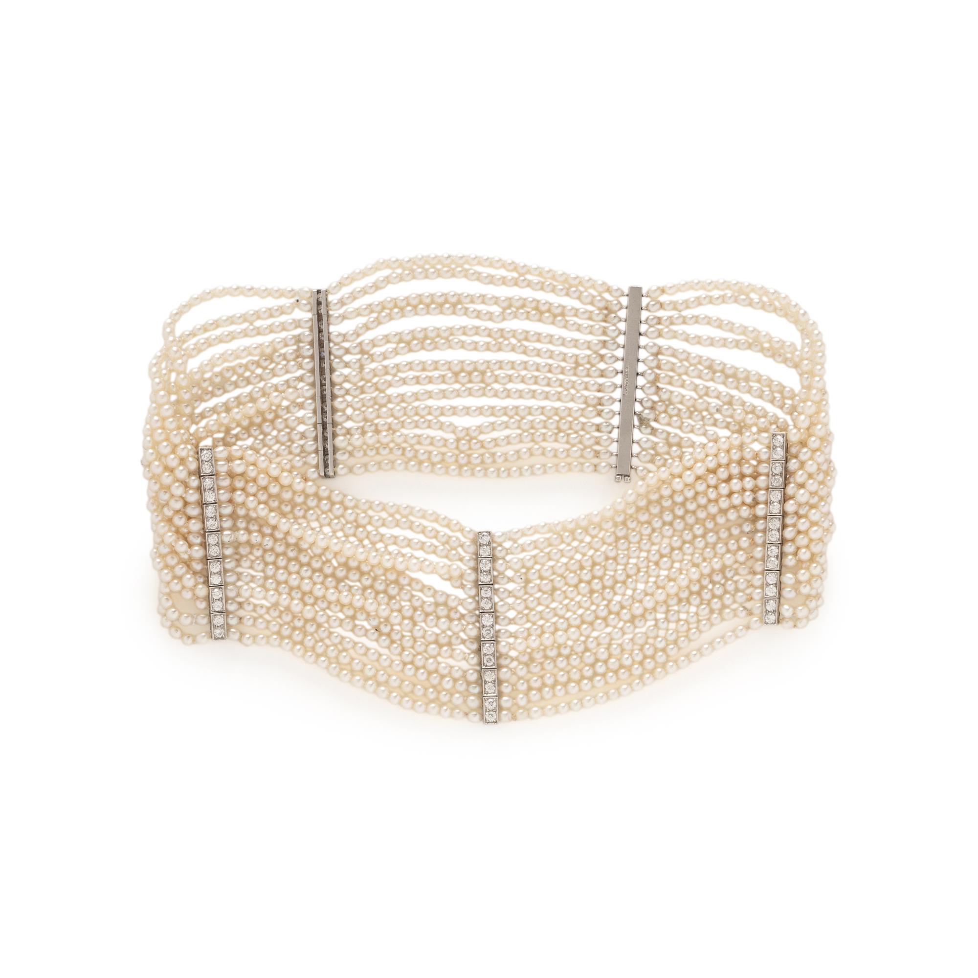 TIFFANY & CO., EDWARDIAN, NATURAL PEARL CHOKER
